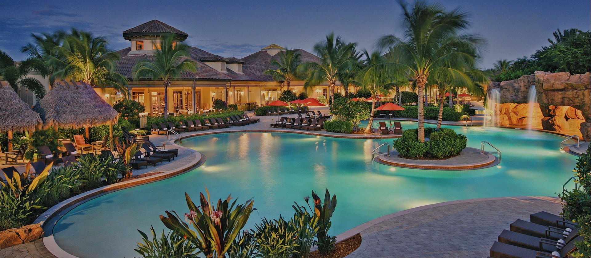 Pool cabana seating at Westside Beach Resort