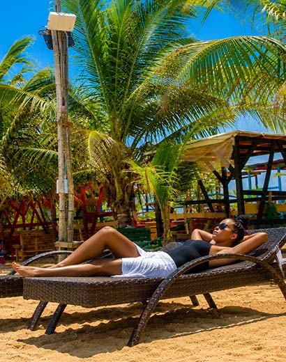 Beachside relaxation bed at Westside Beach Resort